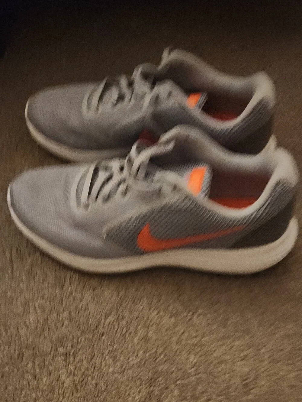 Nike Light Gray Mesh Sneakers with Orange Insoles